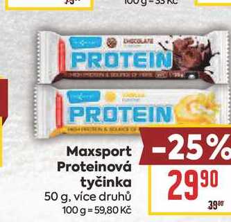 Maxsport Proteinová tyčinka 50g