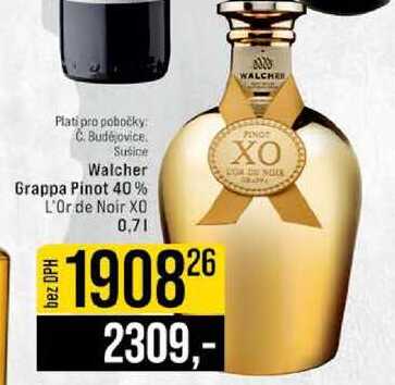 Walcher Grappa Pinot 40% L'Or de Noir XO 0,7l