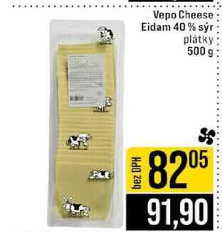 Vepo Cheese Eidam 40% sýr platky 500 g 