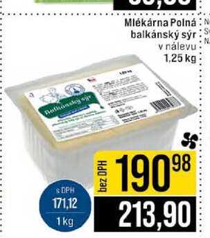 Mlékárna Polná balkánský sýr v nálevu 1.25 kg