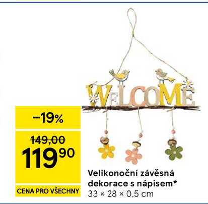 Velikonoční závěsná dekorace s nápisem