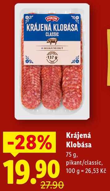 Krájená Klobása, 75 g