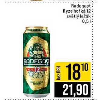 Radegast Ryze hořká 12 světlý ležák 0,5l