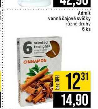 Admit vonné čajové svíčky různé druhy 6 ks 