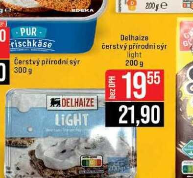 Delhaize čerstvý přirodni sýr light 200 g 