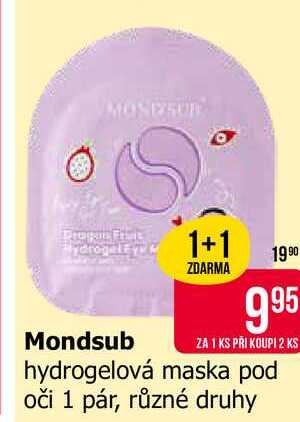 Mondsub hydrogelová maska pod oči 1 pár, různé druhy