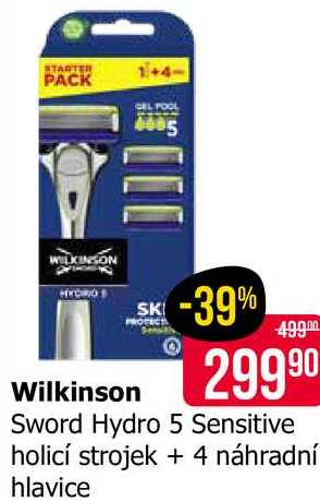 Wilkinson Sword Hydro 5 Sensitive holicí strojek + 4 náhradní hlavice 