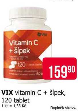 VIX vitamin C + šípek, 120 tablet