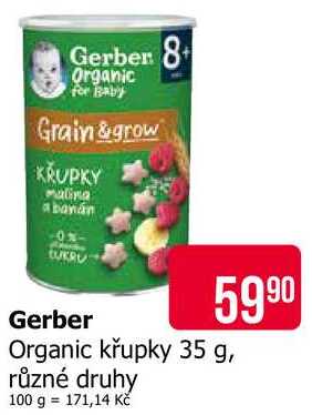 Gerber Organic křupky 35 g, různé druhy