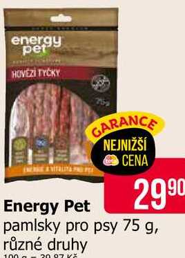 Energy Pet pamlsky pro psy 75 g, různé druhy