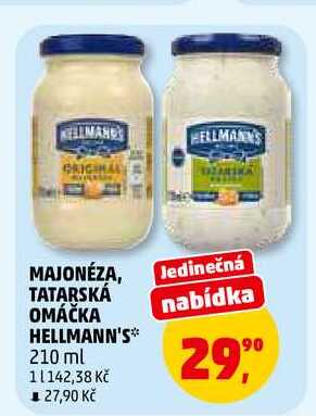 TATARSKÁ OMÁČKA HELLMANN'S, 210 ml 