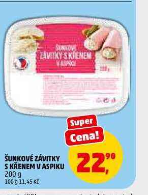 ŠUNKOVÉ ZÁVITKY S KŘENEM V ASPIKU, 200 g