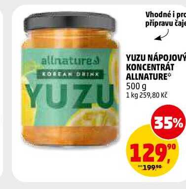 YUZU NÁPOJOVÝ KONCENTRÁT ALLNATURE, 500 g