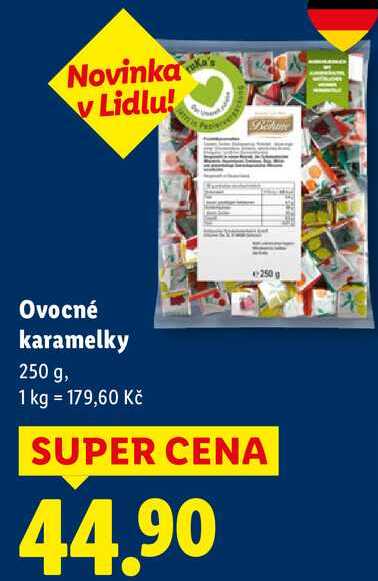 Ovocné karamelky, 250 g