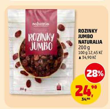ROZINKY JUMBO NATURALIA, 200 g 