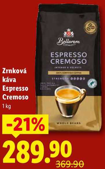 Zrnková káva Espresso Cremoso, 1 kg