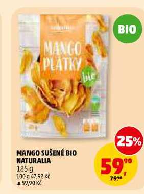 MANGO SUŠENÉ BIO NATURALIA, 125 g