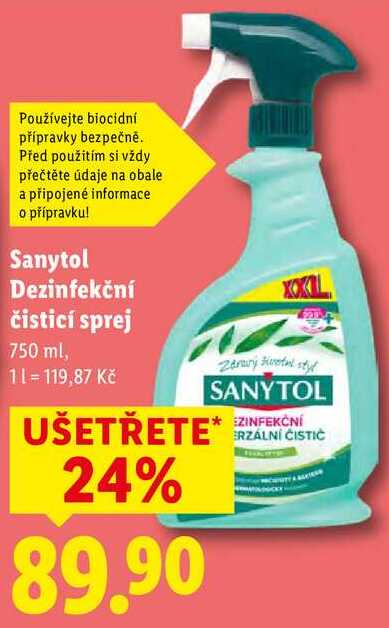 Sanytol Dezinfekční čisticí sprej, 750 ml