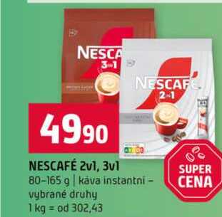 NESCAFÉ 2v1, 3v1 80-165 g