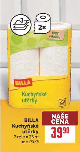 BILLA Kuchyňské utěrky 2 role