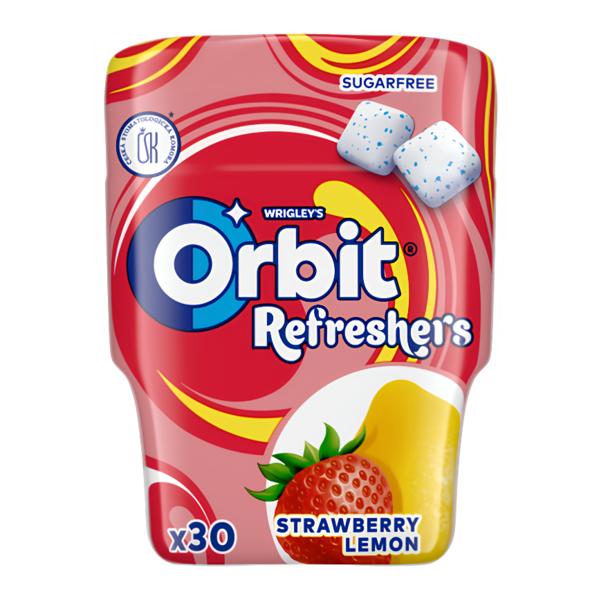 Orbit Refreshers žvýkačky bez cukru, Jahoda a citron