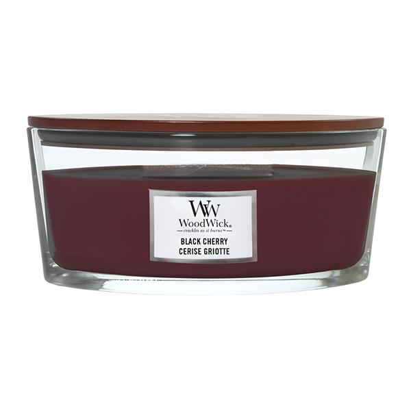 Wood Wick Black Cherry Vonná svíčka loď se dřevěným knotem
