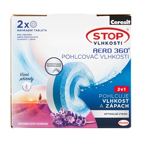 Ceresit Pohlcovač vlhkosti Aero 360° náhradní tablety, levandule (2x 450 g)
