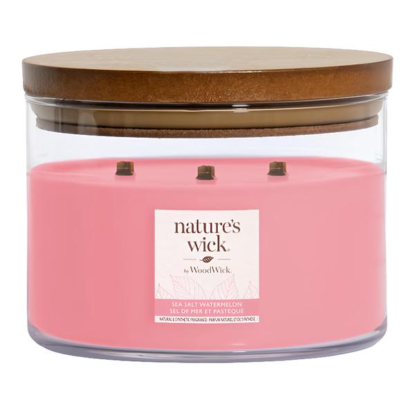 Wood Wick Vonná svíčka ve skle velká, 3 knoty Salt Watermelon