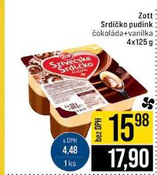 Zott Srdíčko pudink čokoláda+vanilka 4x125 g
