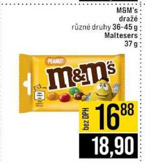 M&M's dražé různé druhy 36-45g Maltesers 37 g