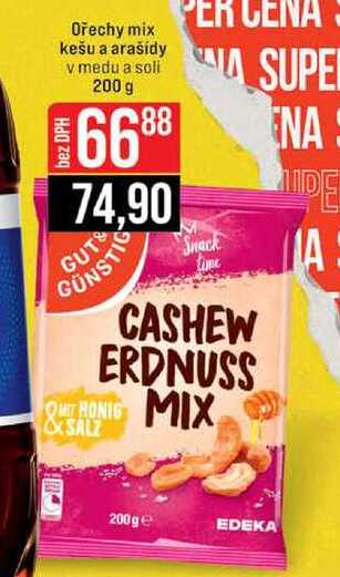 Ořechy mix kešu a arašídy v medu a soli 200 g 