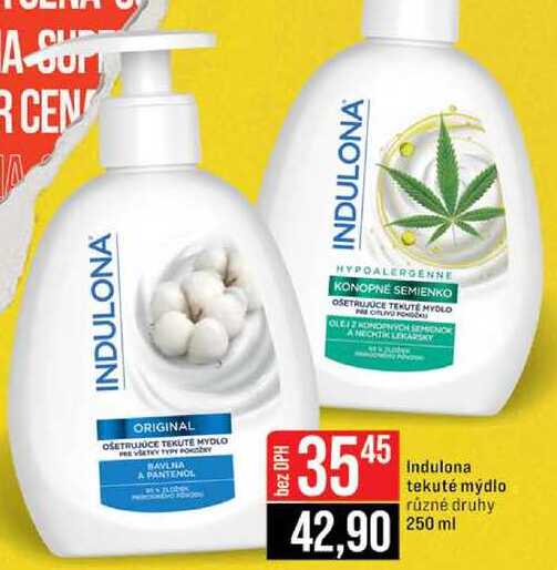 Indulona tekuté mýdlo různé druhy 250 ml