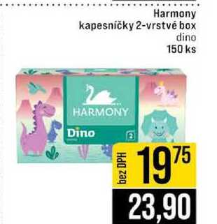 Harmony kapesničky 2-vrstvé box dino 150 ks