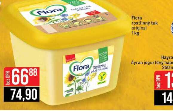 Flora rostlinný tuk original 1kg  v akci