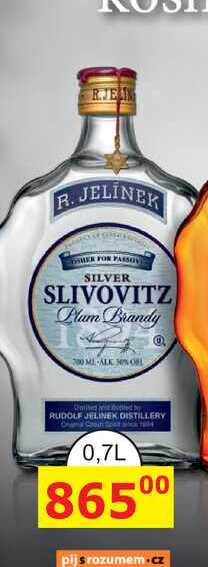 R. JELÍNEK Slivovice Kosher Silver 0,7l 50%