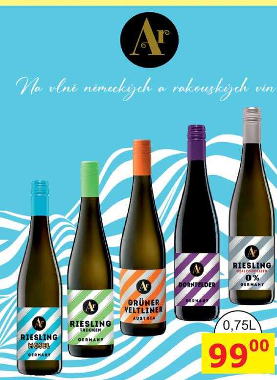 Ar vína, různé druhy 0,75l