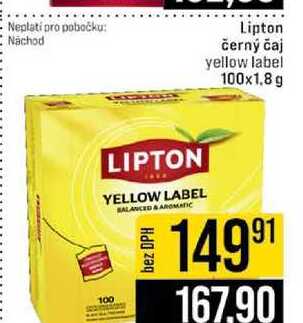 Lipton černý čaj yellow label 100x1,8 g 