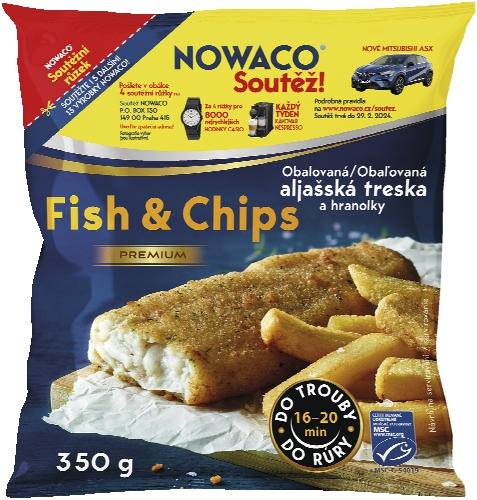 Nowaco Obalovaná Aljašská treska a hranolky, 350 g