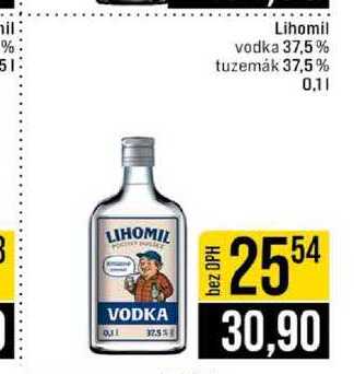 Lihomil vodka 37,5% tuzemák 37,5% 0,1l