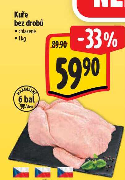 Kuře bez drobů chlazené 1 kg