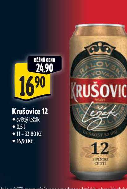   Krušovice 12  0,5 l v akci
