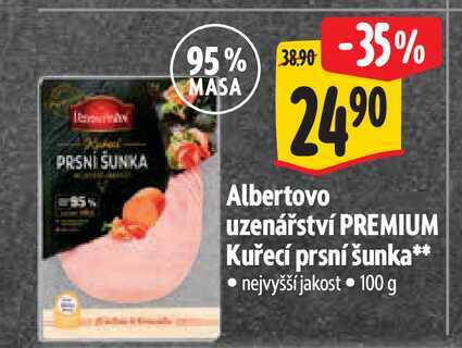   Albertovo uzenářství PREMIUM Kuřecí prsní šunka 100 g