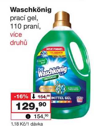 Waschkönig prací gel, 110 praní