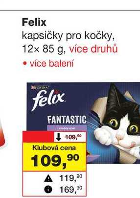 Felix kapsičky pro kočky, 12x 85 g