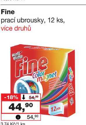 Fine prací ubrousky, 12 ks