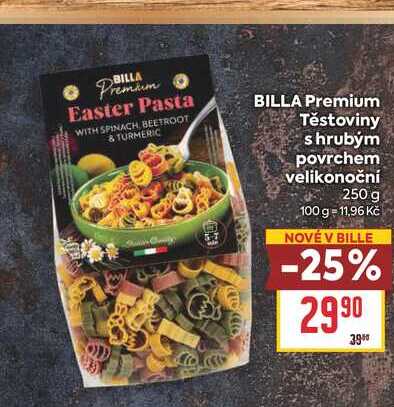 BILLA Premium Těstoviny s hrubým povrchem velikonoční 250 g