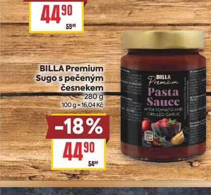 BILLA Premium Sugo s pečeným česnekem 280 g