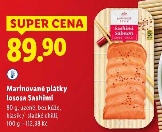 Marinované plátky lososa Sashimi, 80 g