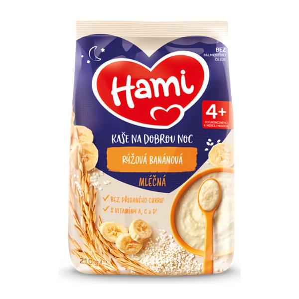 Hami Mléčná rýžová kaše na dobrou noc Banánová