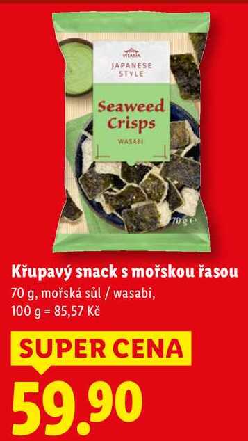 Křupavý snack s mořskou řasou, 70 g
